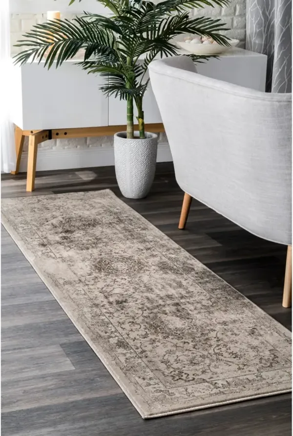 Faded Crowned Rosette Rug