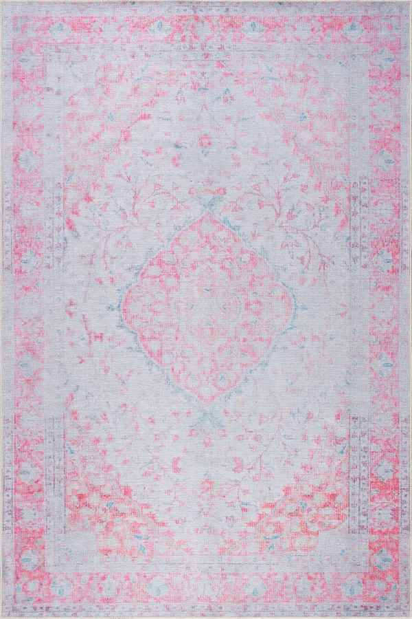 Washable Medallion Flatweave Rug