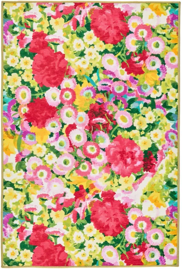 Chamomile Cluster Machine Washable Rug
