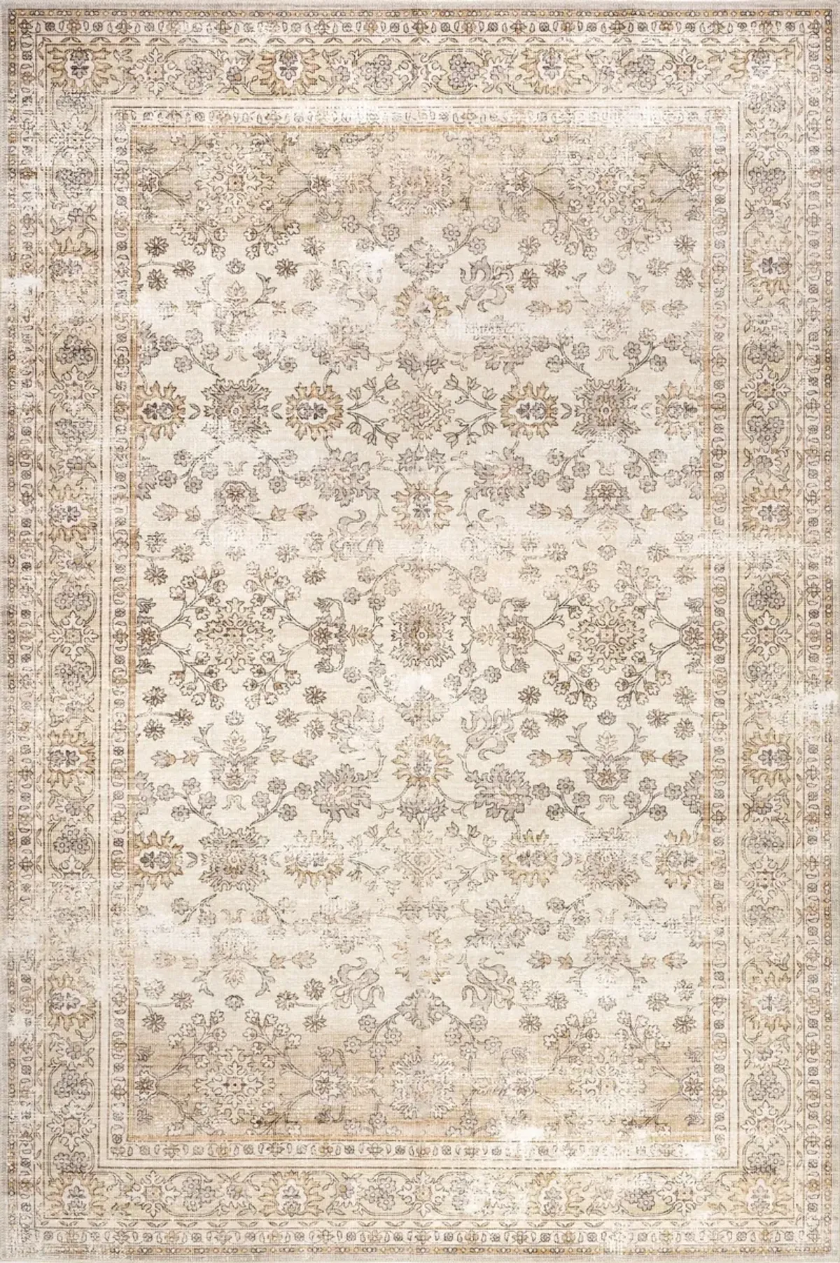 Meena Fading Garden Spill Proof Washable Rug