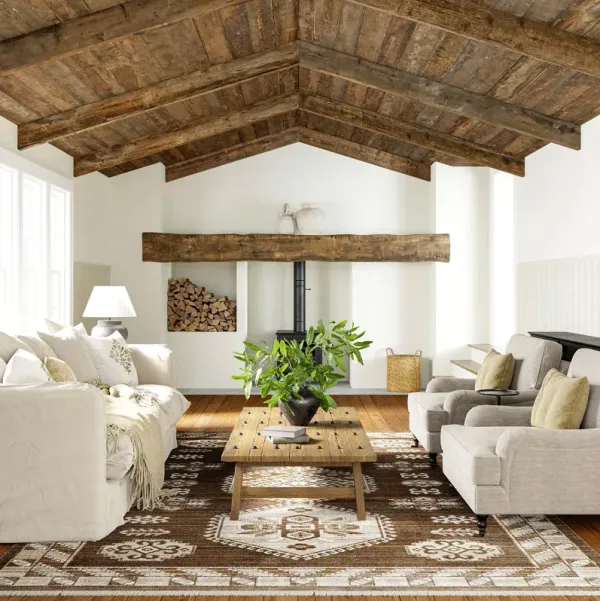 Nettle Leaf Fringed Rug