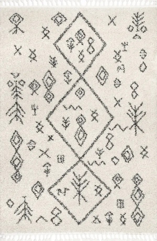 Abstract Tasseled Rug