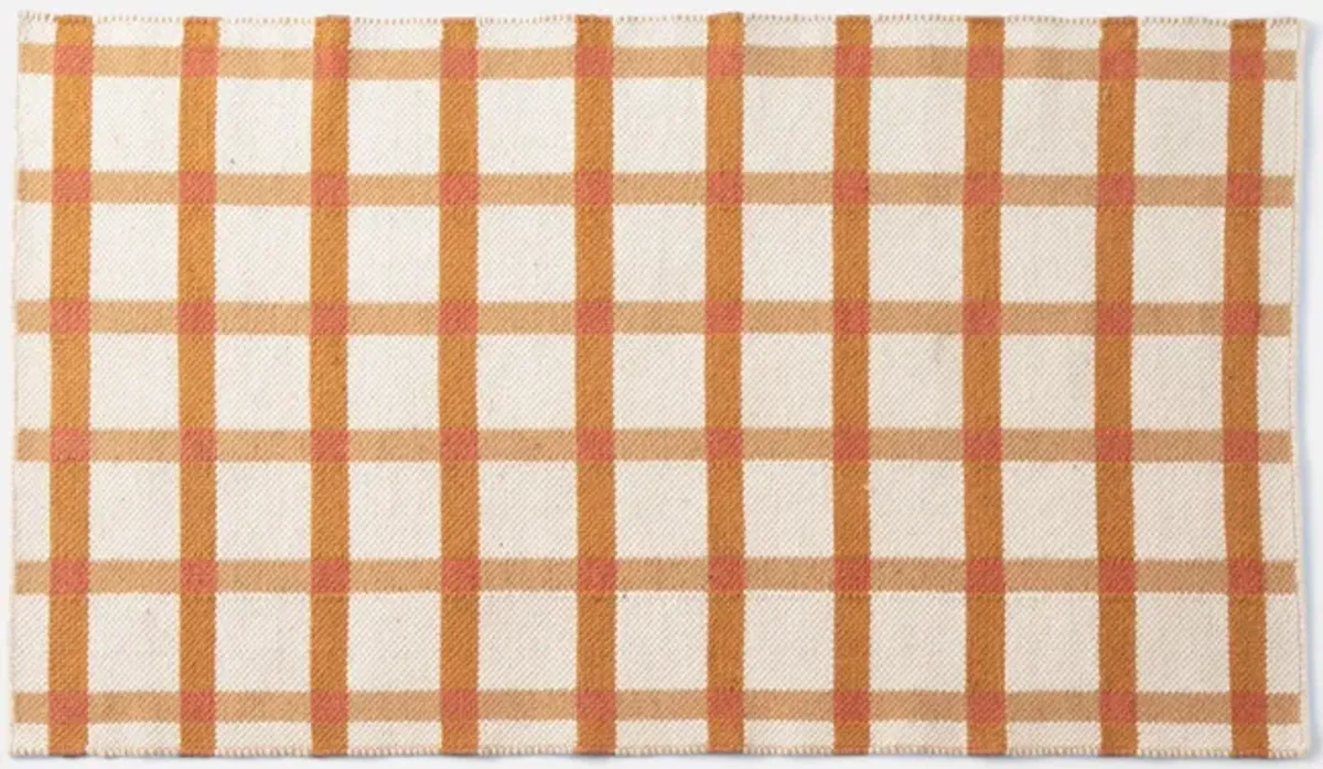 Plaid Wool Reversible Rug