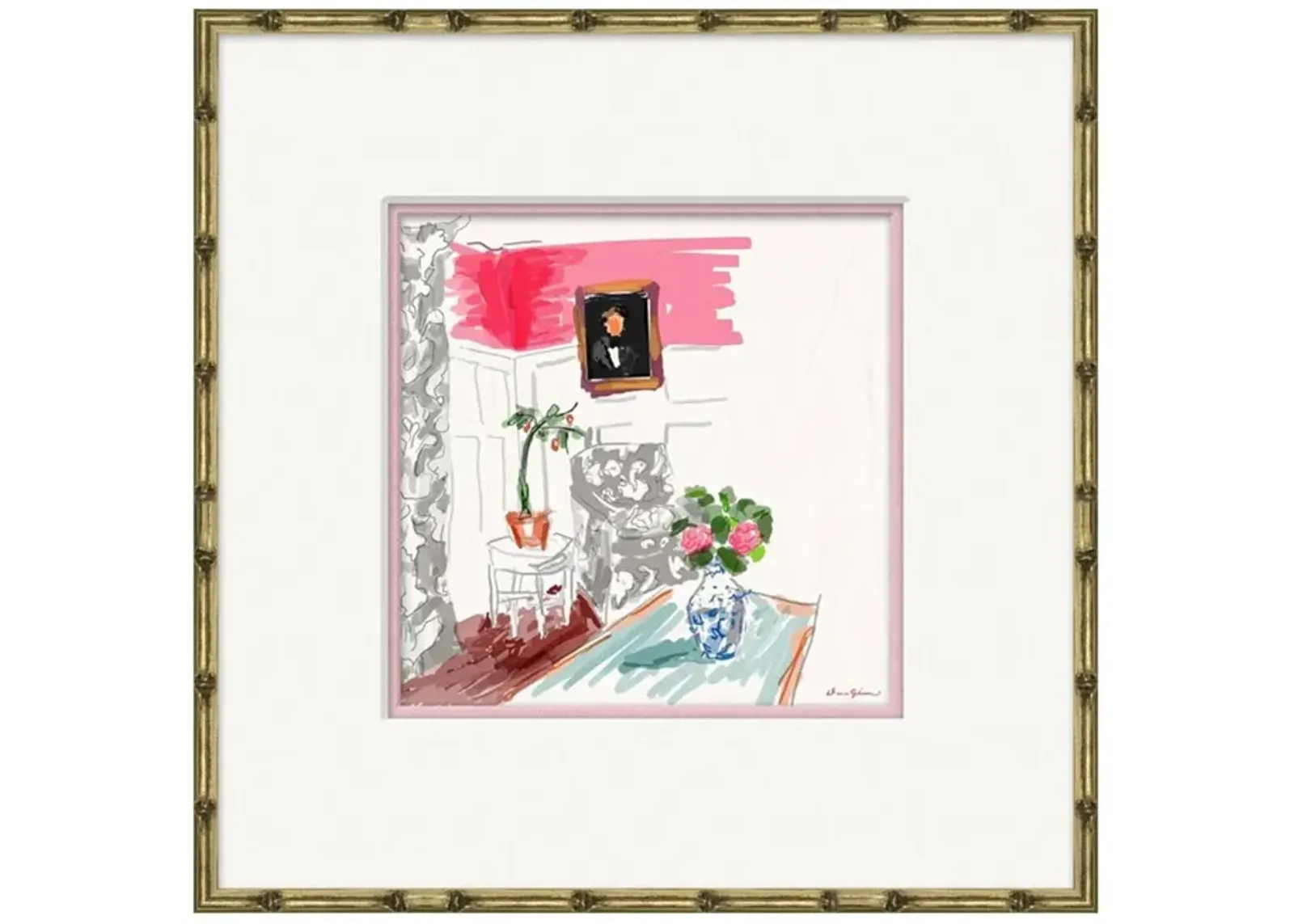 Interiors Print Series - Pink Living Room