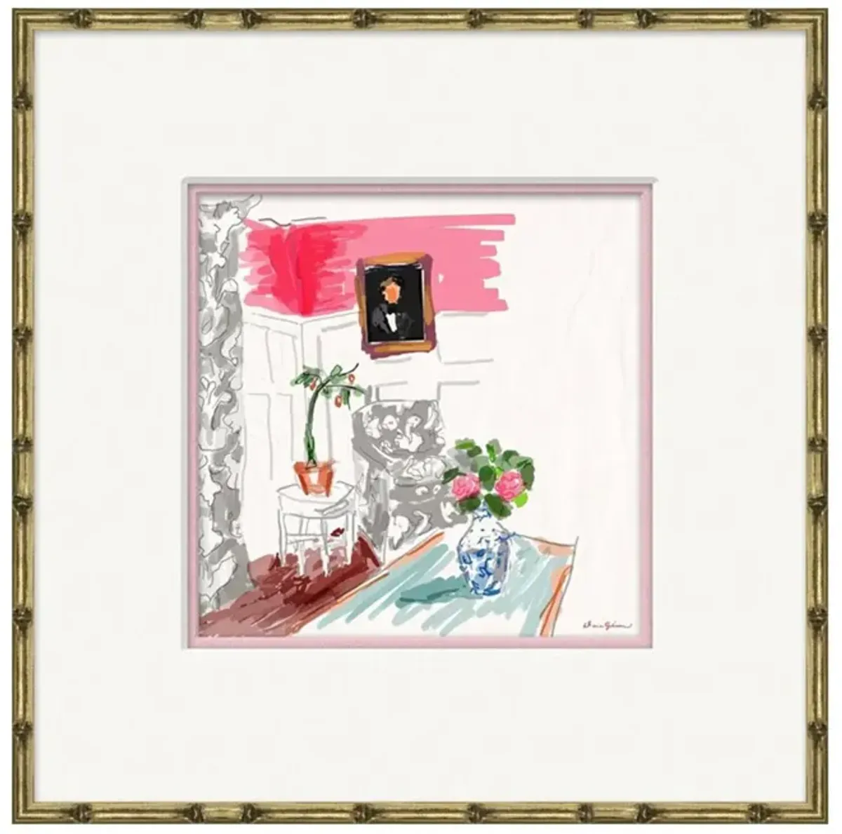 Interiors Print Series - Pink Living Room