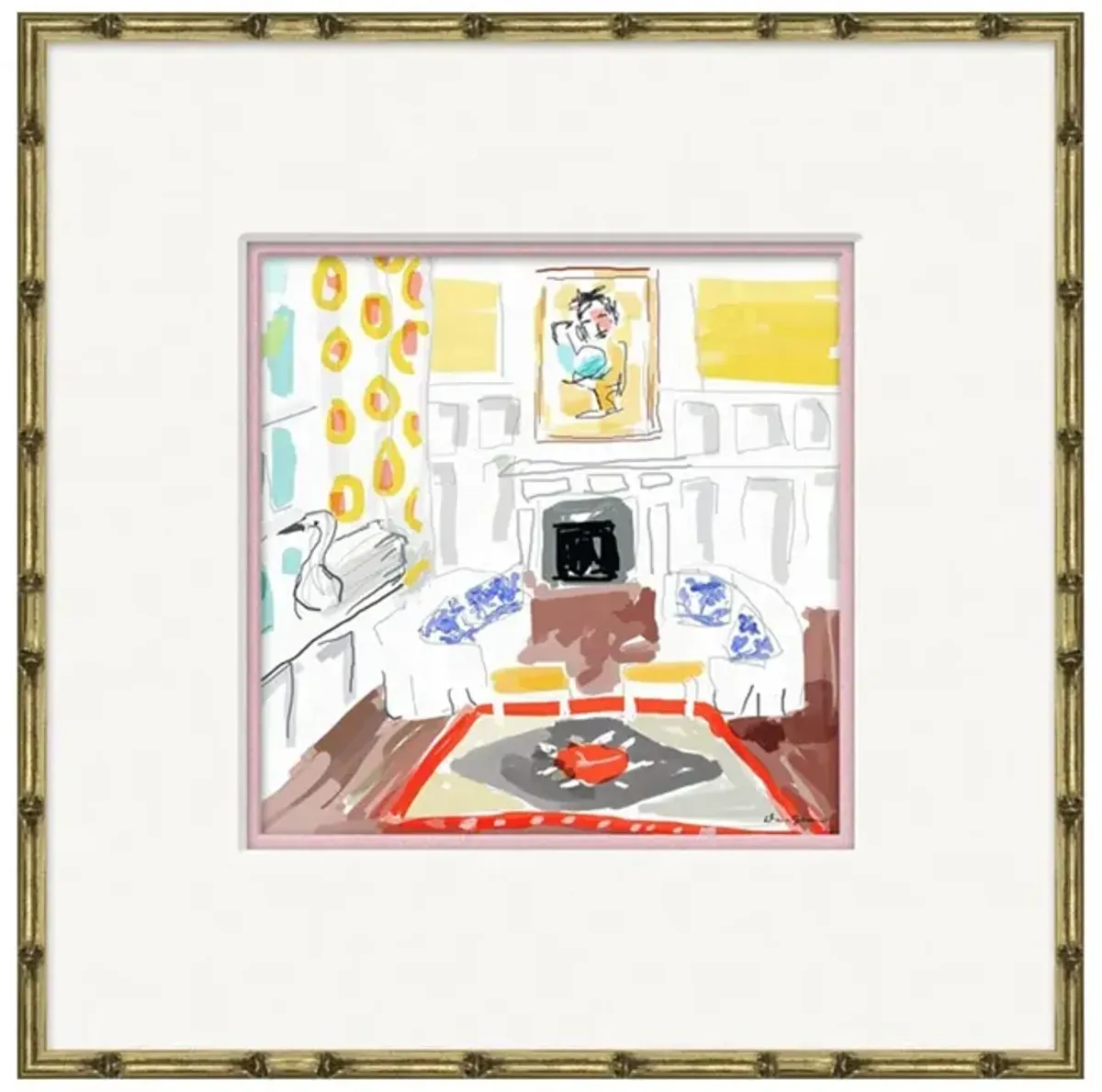 Interiors Print Series - Yellow Living Room