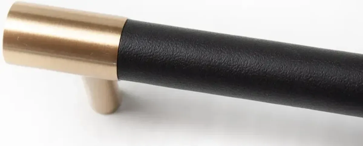 Leather & Brass Handle 5" - Black