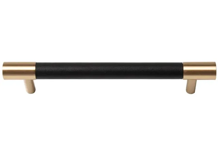 Leather & Brass Handle 5" - Black