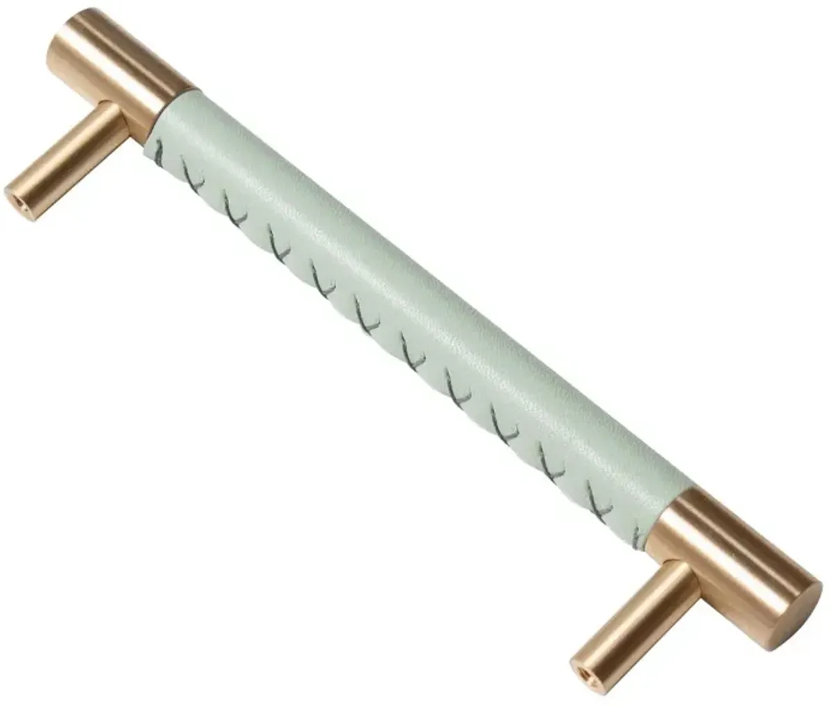 Leather & Brass Handle 5" - Light Green