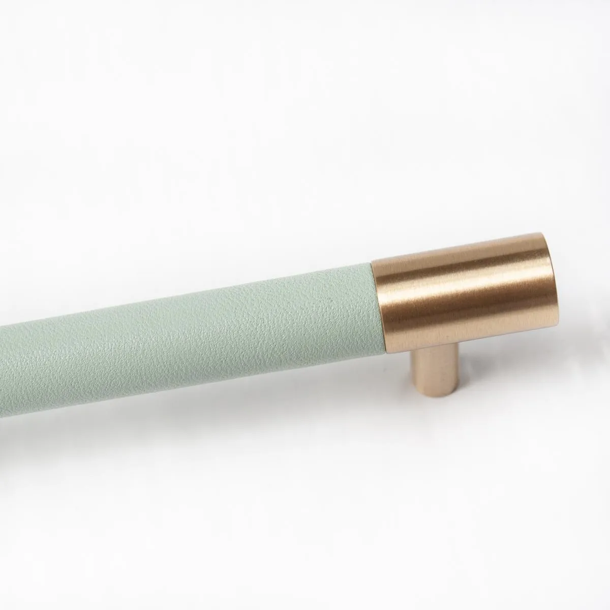 Leather & Brass Handle 5" - Light Green