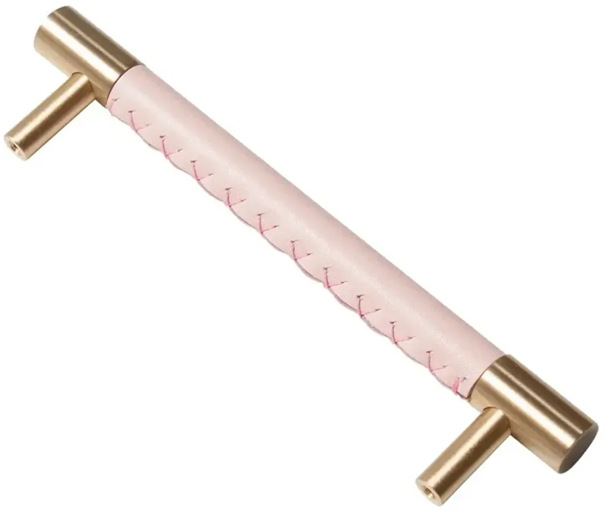 Leather & Brass Handle 5" - Pink