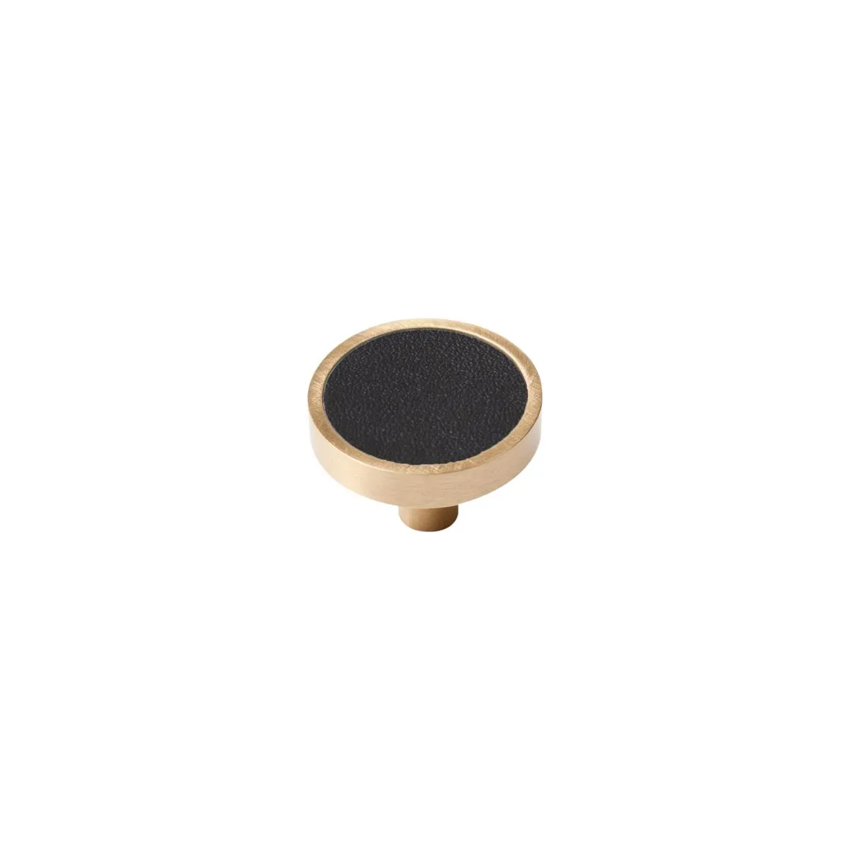 Leather & Brass Knob - Black