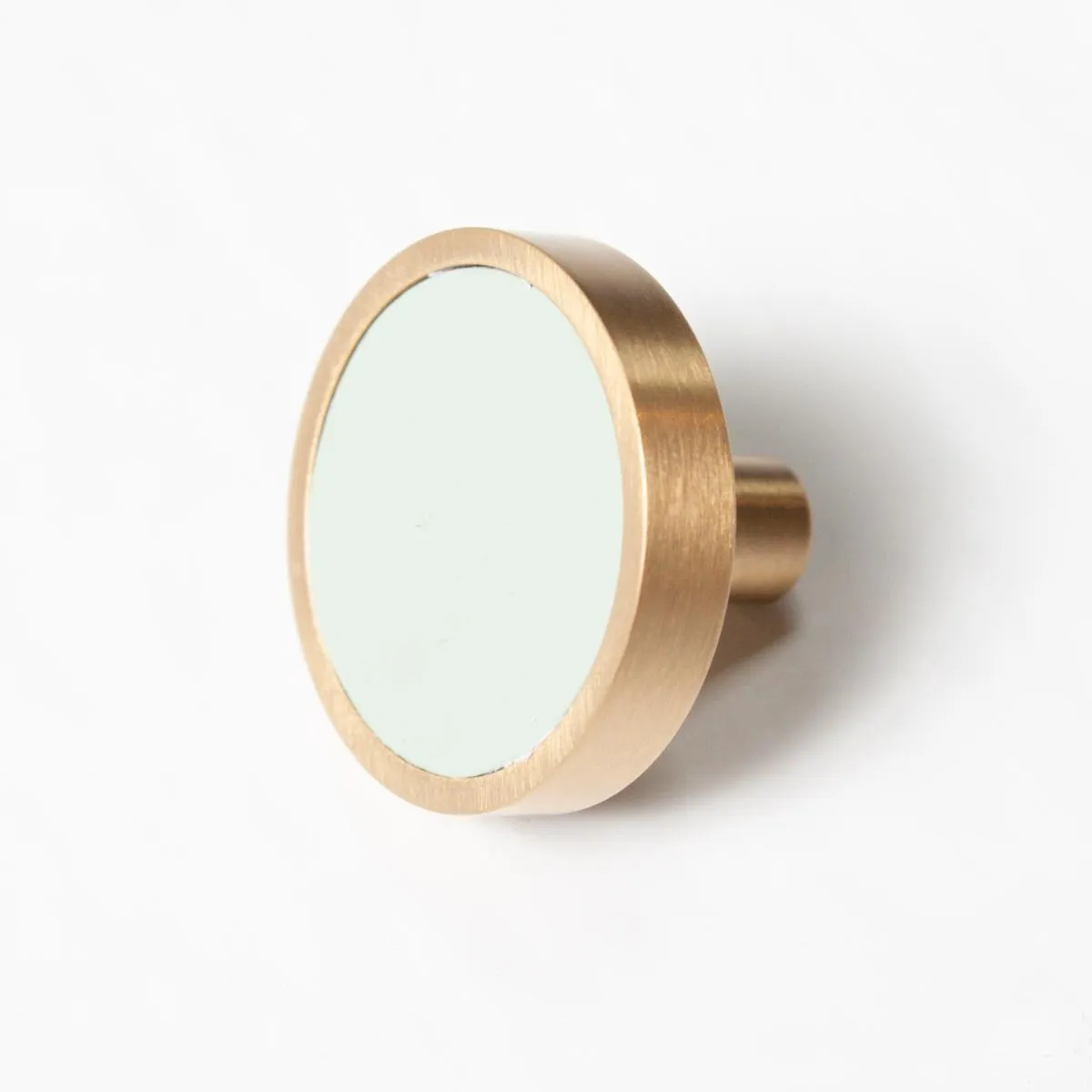 Leather & Brass Knob - Light Green