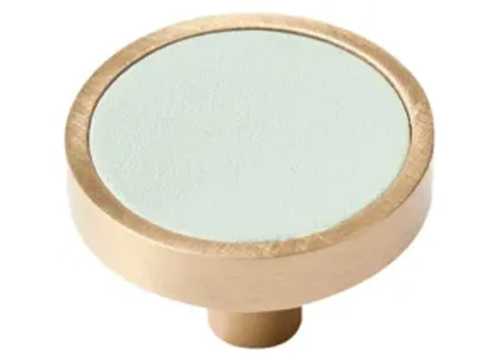 Leather & Brass Knob - Light Green