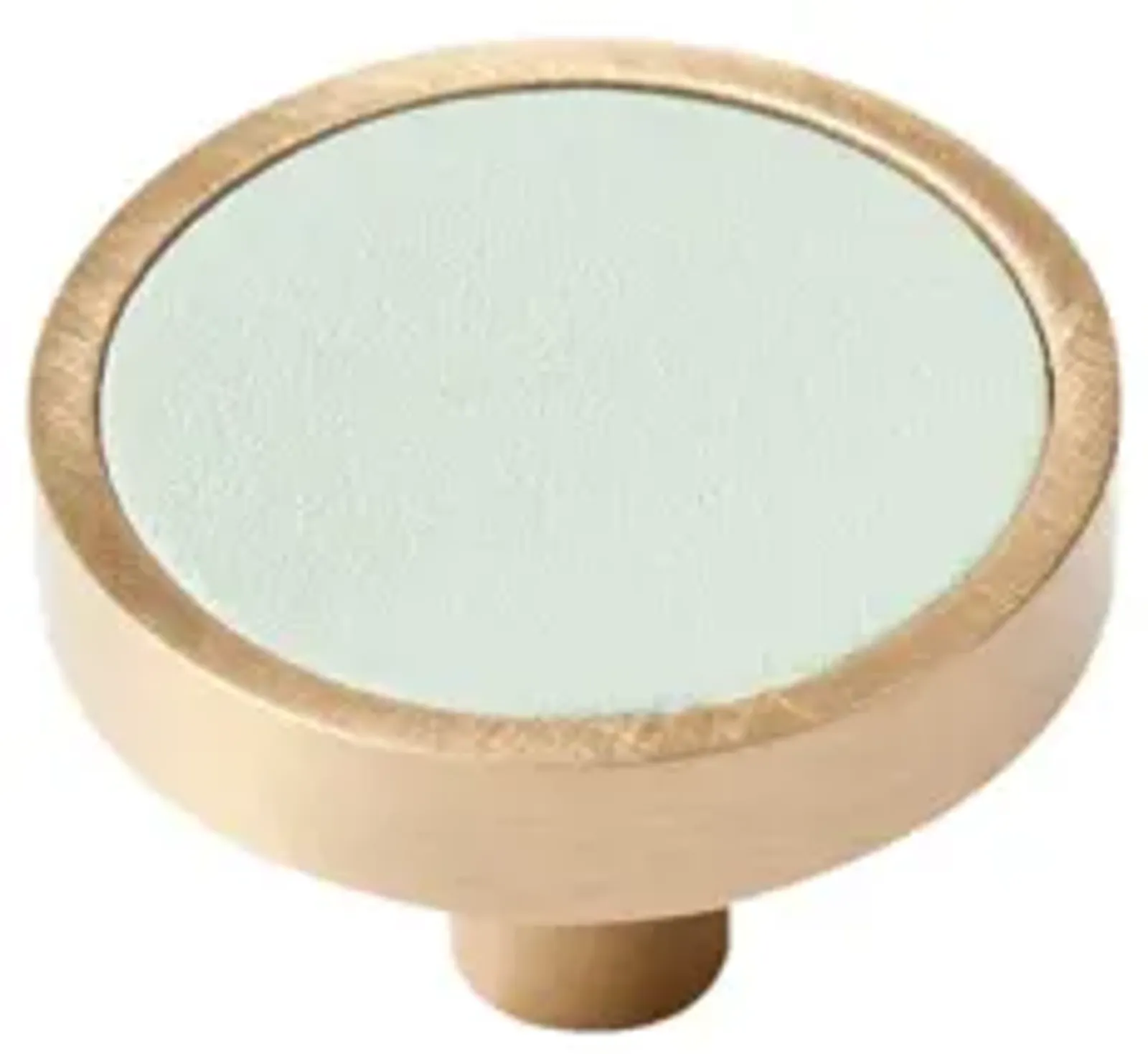 Leather & Brass Knob - Light Green