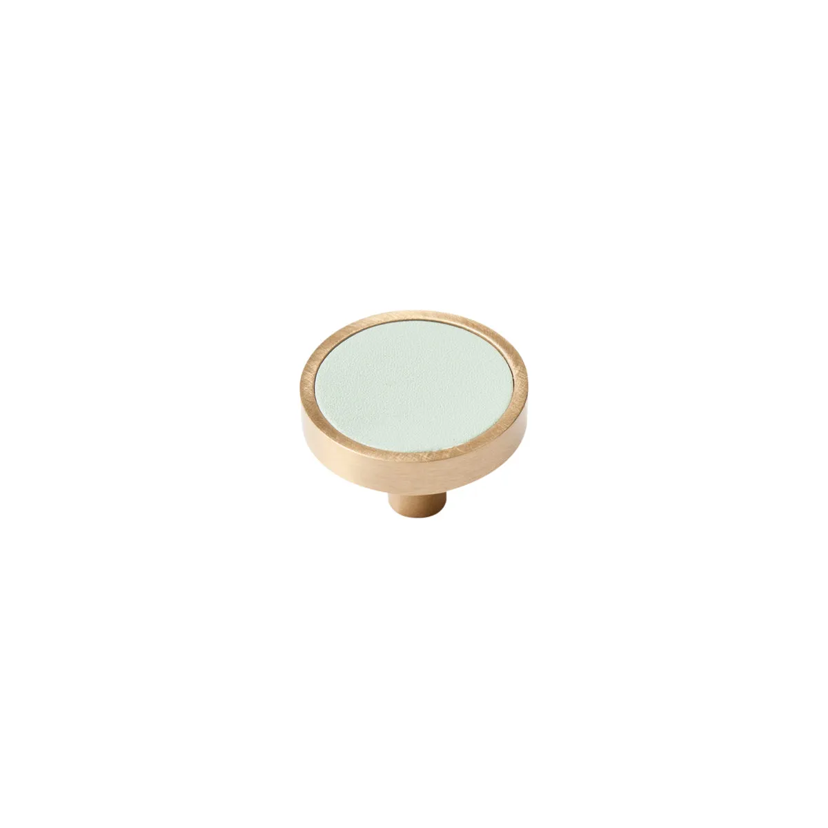 Leather & Brass Knob - Light Green