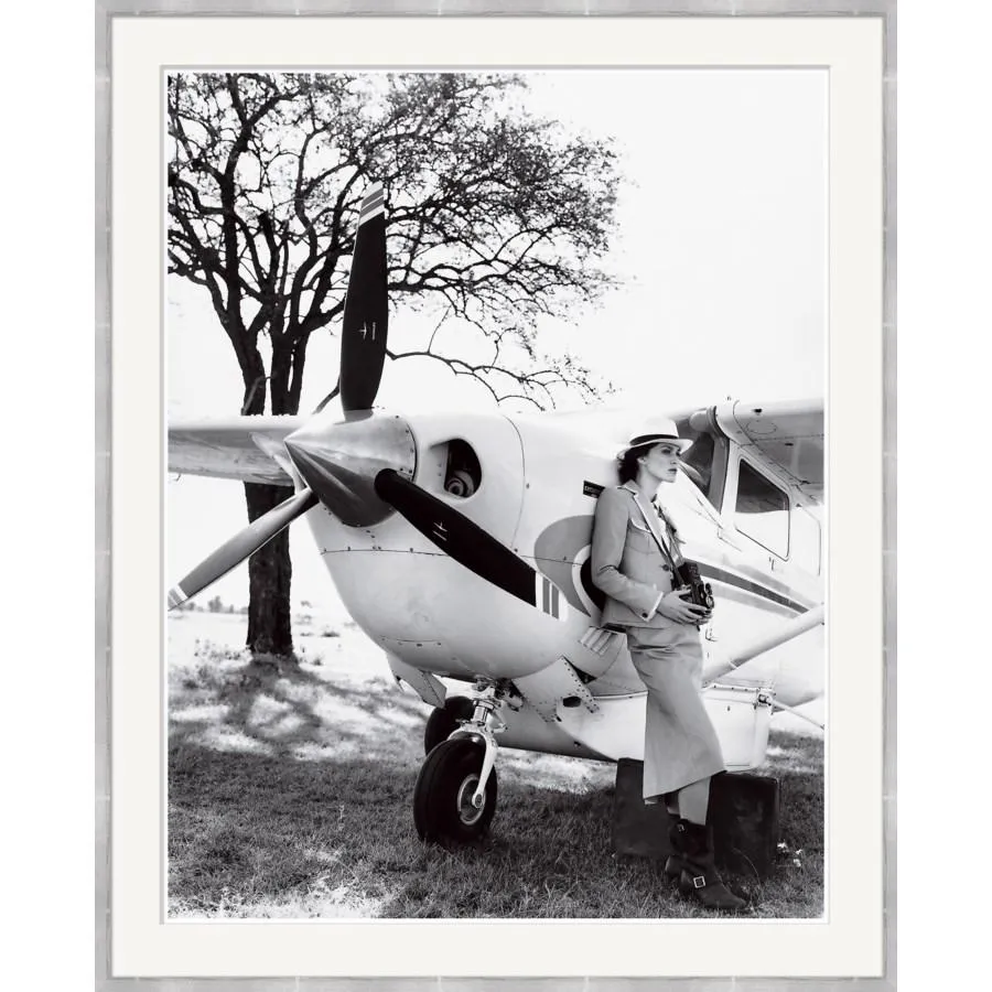 Vogue Magazine 'Keira Knightley Leaning on Plane' by Arthur Elgort, June 2007