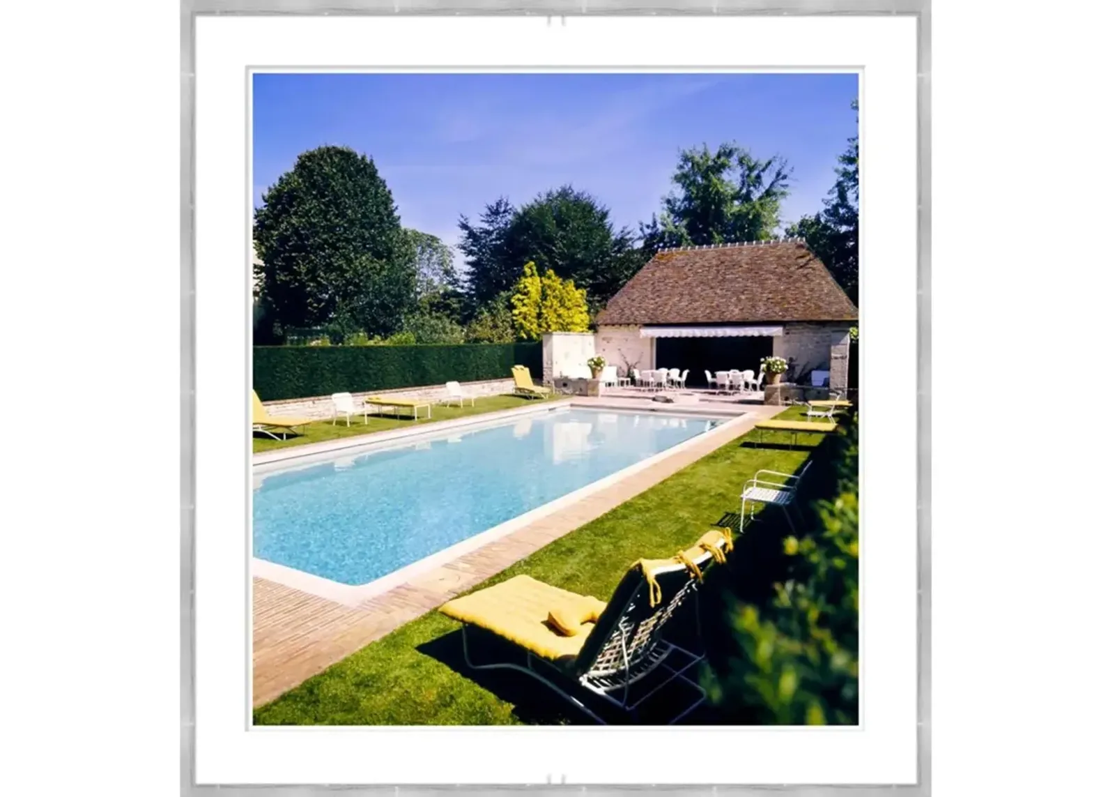 Vogue Magazine 'Pool at Haras de Meautry' by Henry Clarke, July 1974