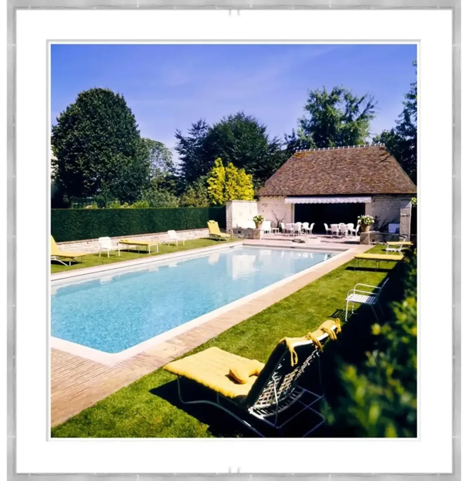 Vogue Magazine 'Pool at Haras de Meautry' by Henry Clarke, July 1974