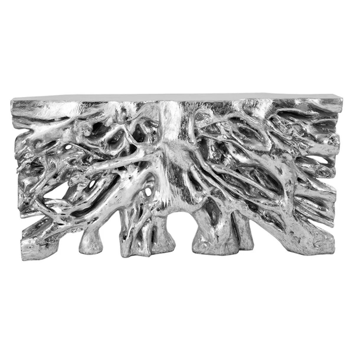 Square Root Console Table - Silver