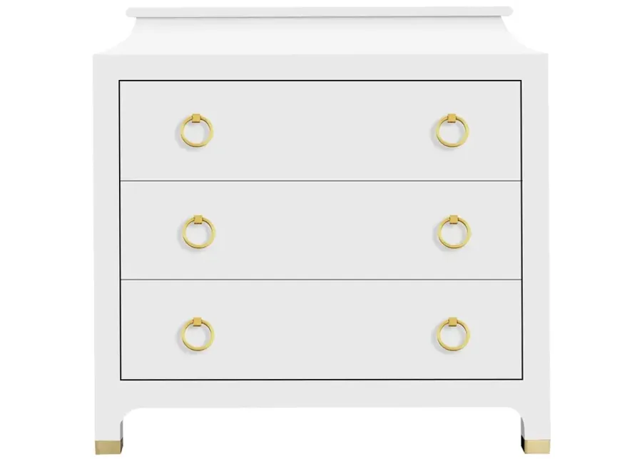 Espionage Chest Petite In White Lacquer