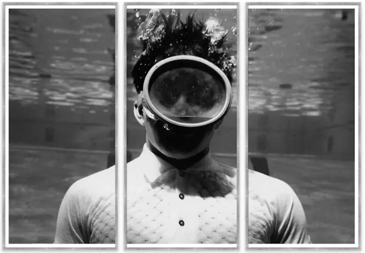 Man Underwater Triptych Art