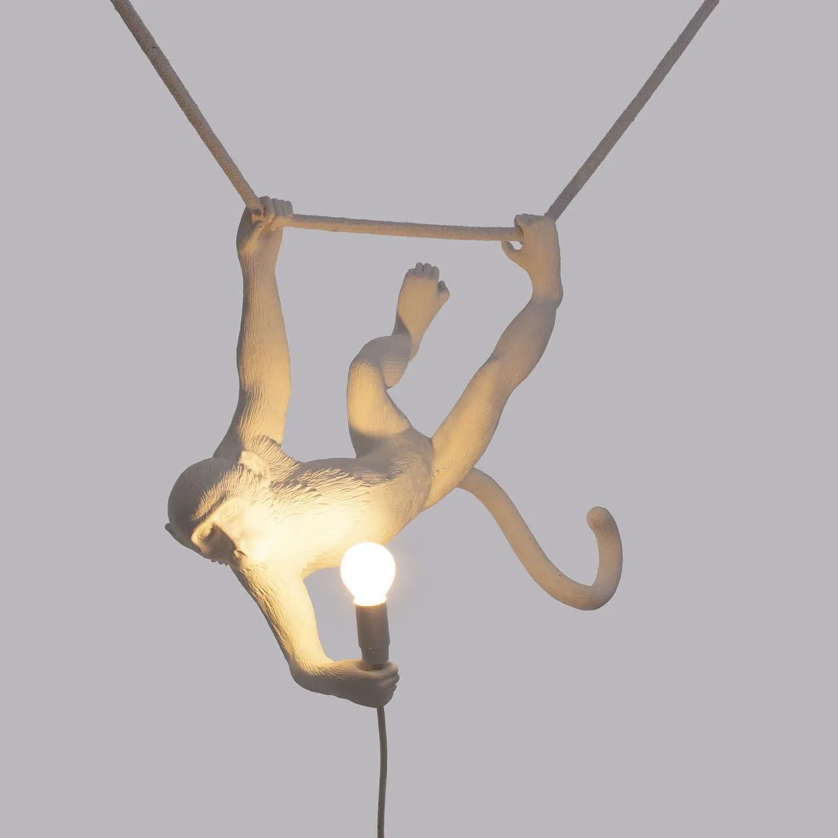 Monkey Lamp - Swinging White By Seletti