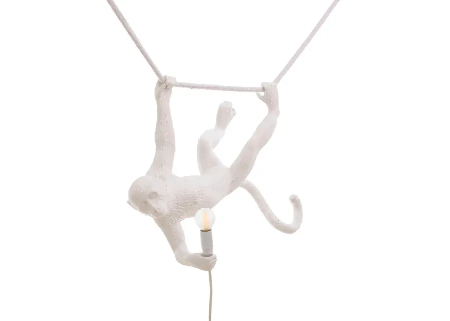 Monkey Lamp - Swinging White By Seletti