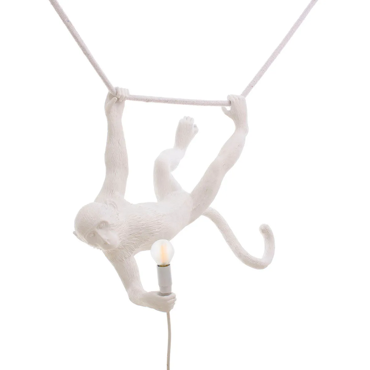 Monkey Lamp - Swinging White By Seletti