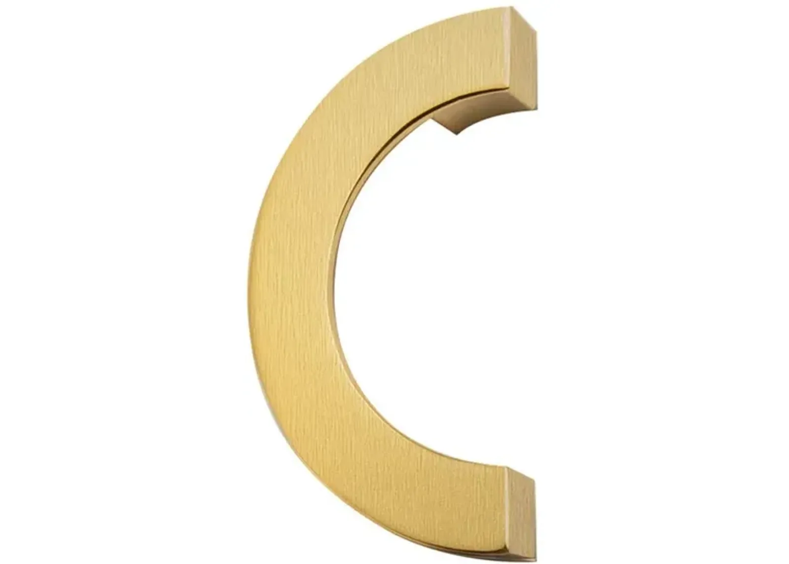 Large Half Moon Semicircle Pull Handle Brushed Gold