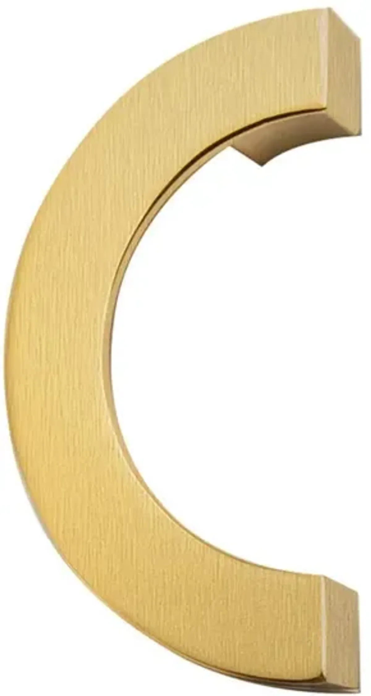 Large Half Moon Semicircle Pull Handle Brushed Gold