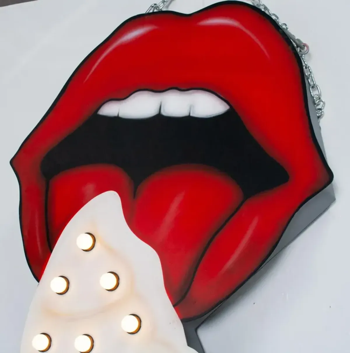 Ice Cream Cone With Mouth Sign