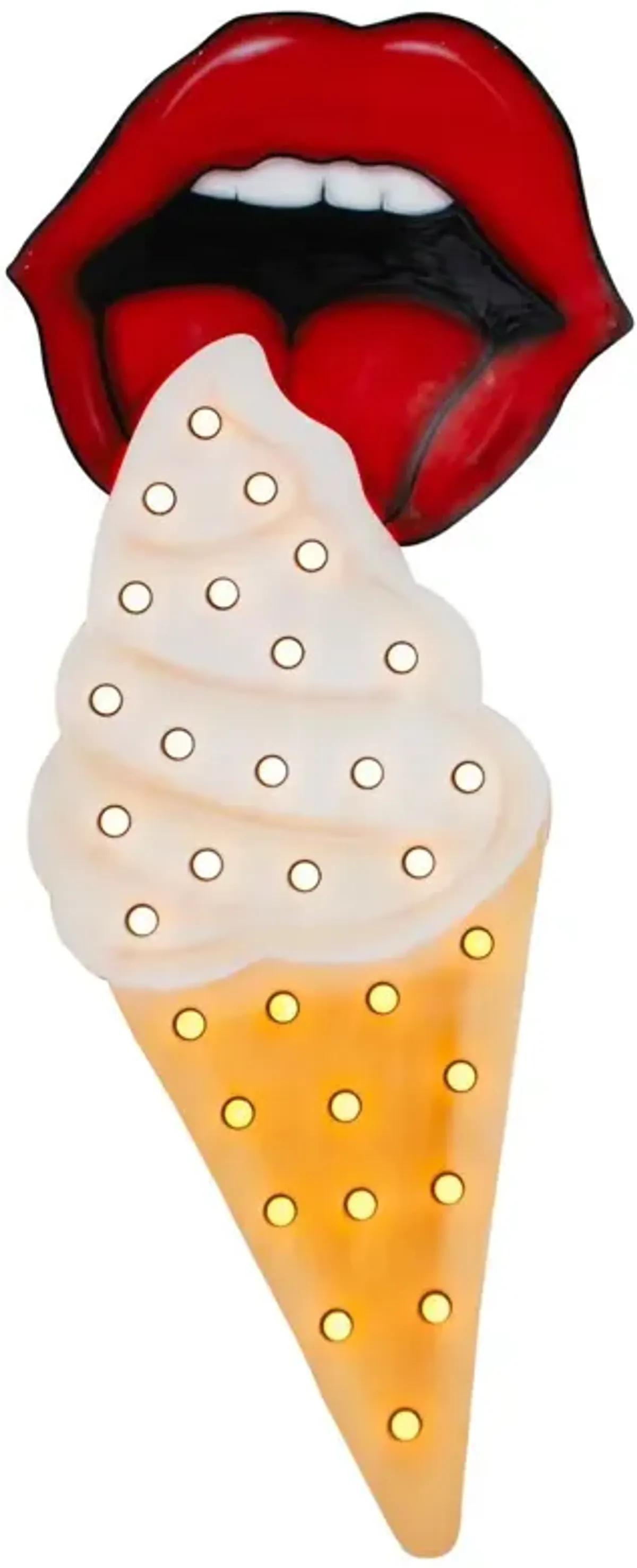 Ice Cream Cone With Mouth Sign