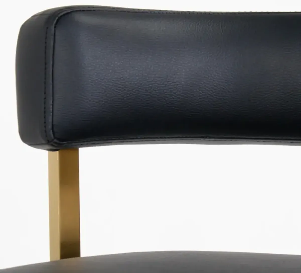 Ballantine Counter Stool in Black Leather Brass