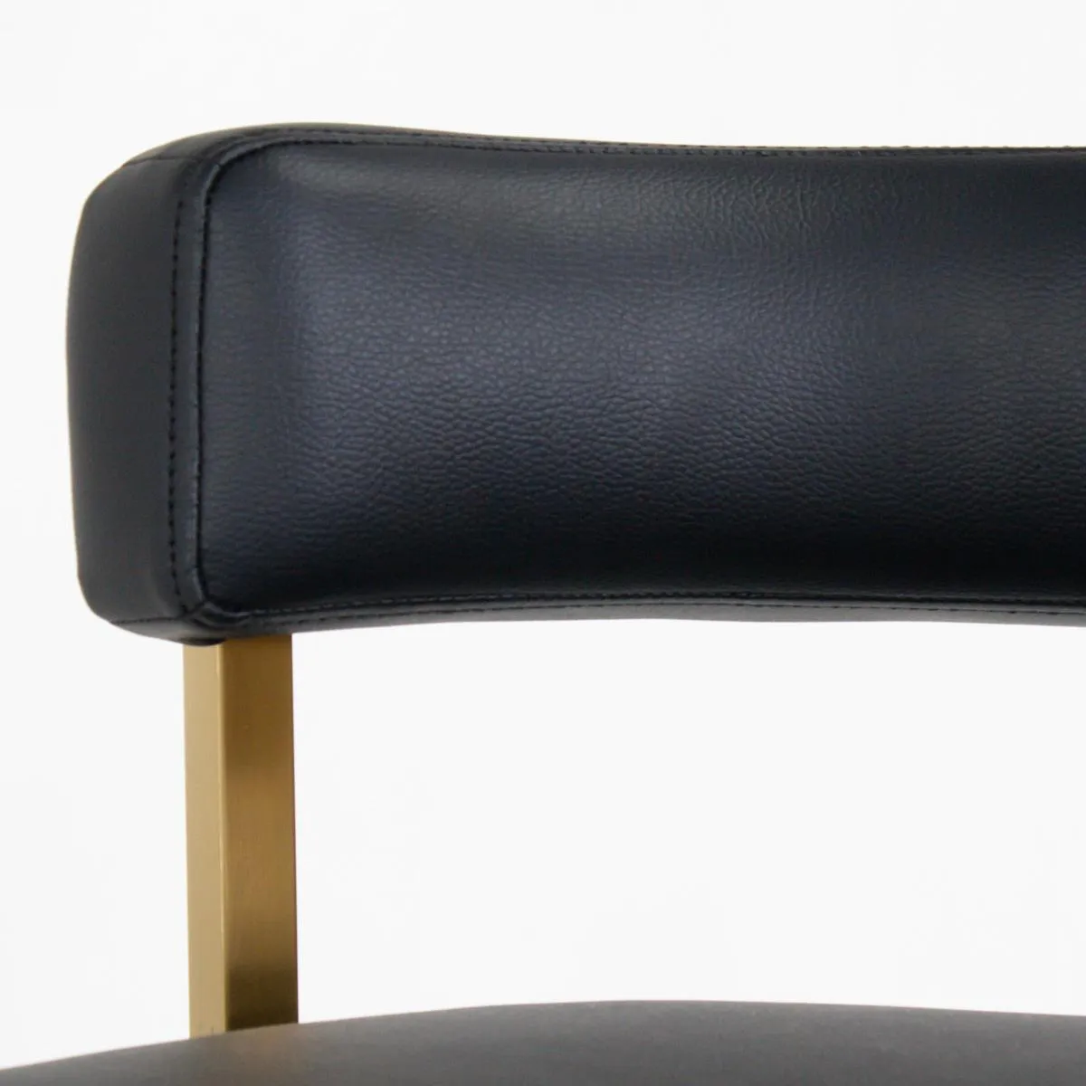 Ballantine Counter Stool in Black Leather Brass