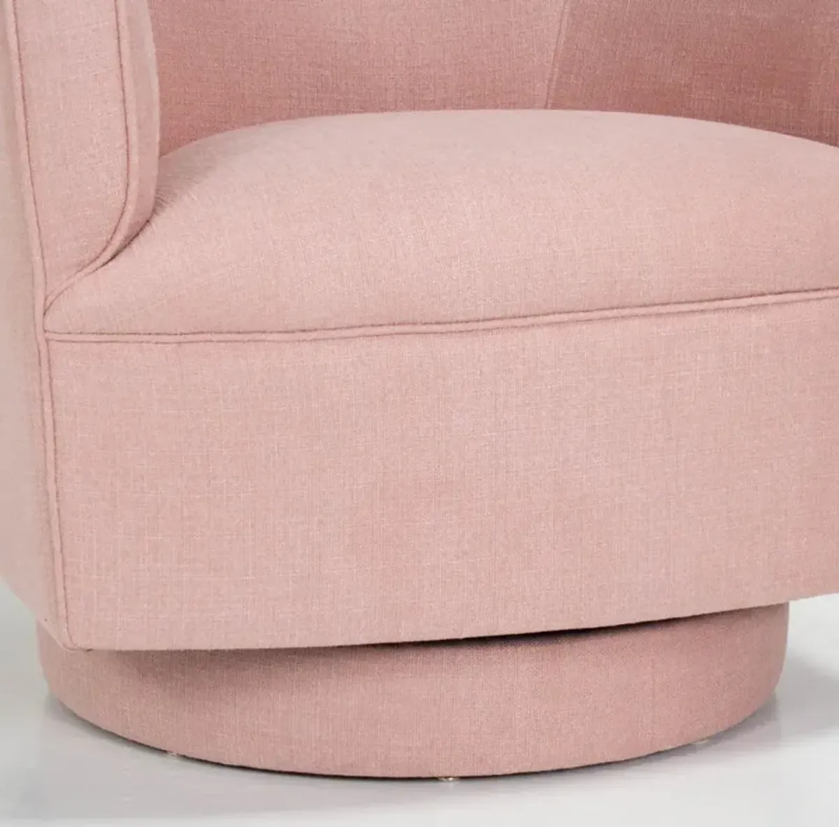 Helene Swivel Chair in Blush Linen