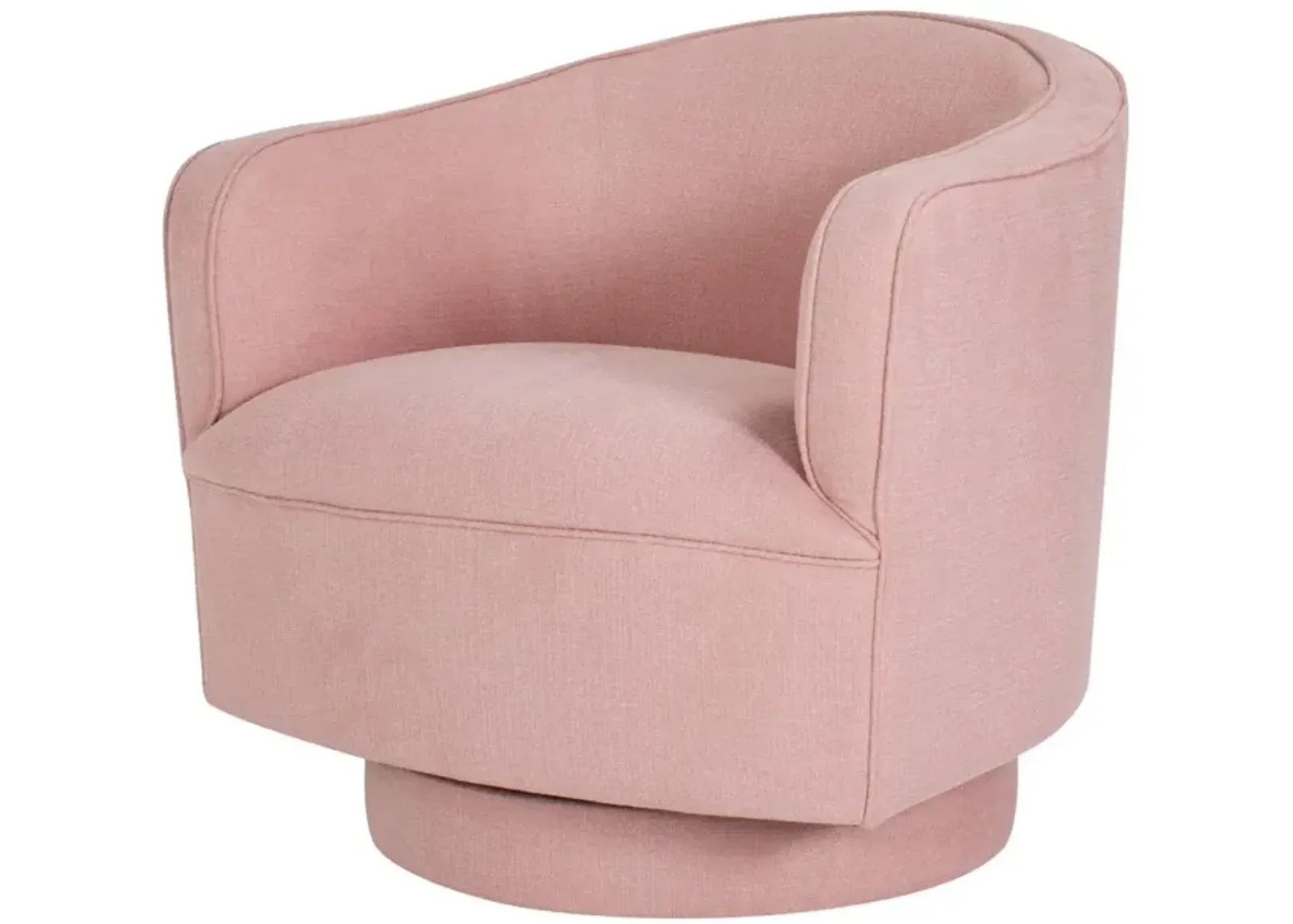 Helene Swivel Chair in Blush Linen