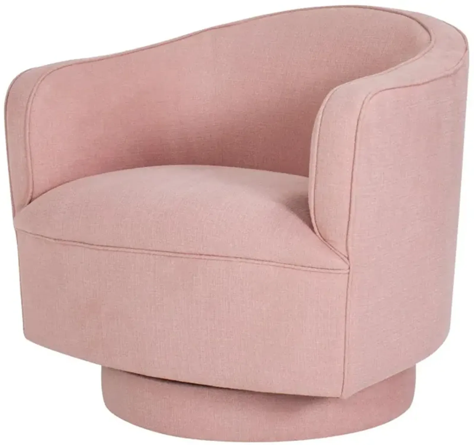 Helene Swivel Chair in Blush Linen