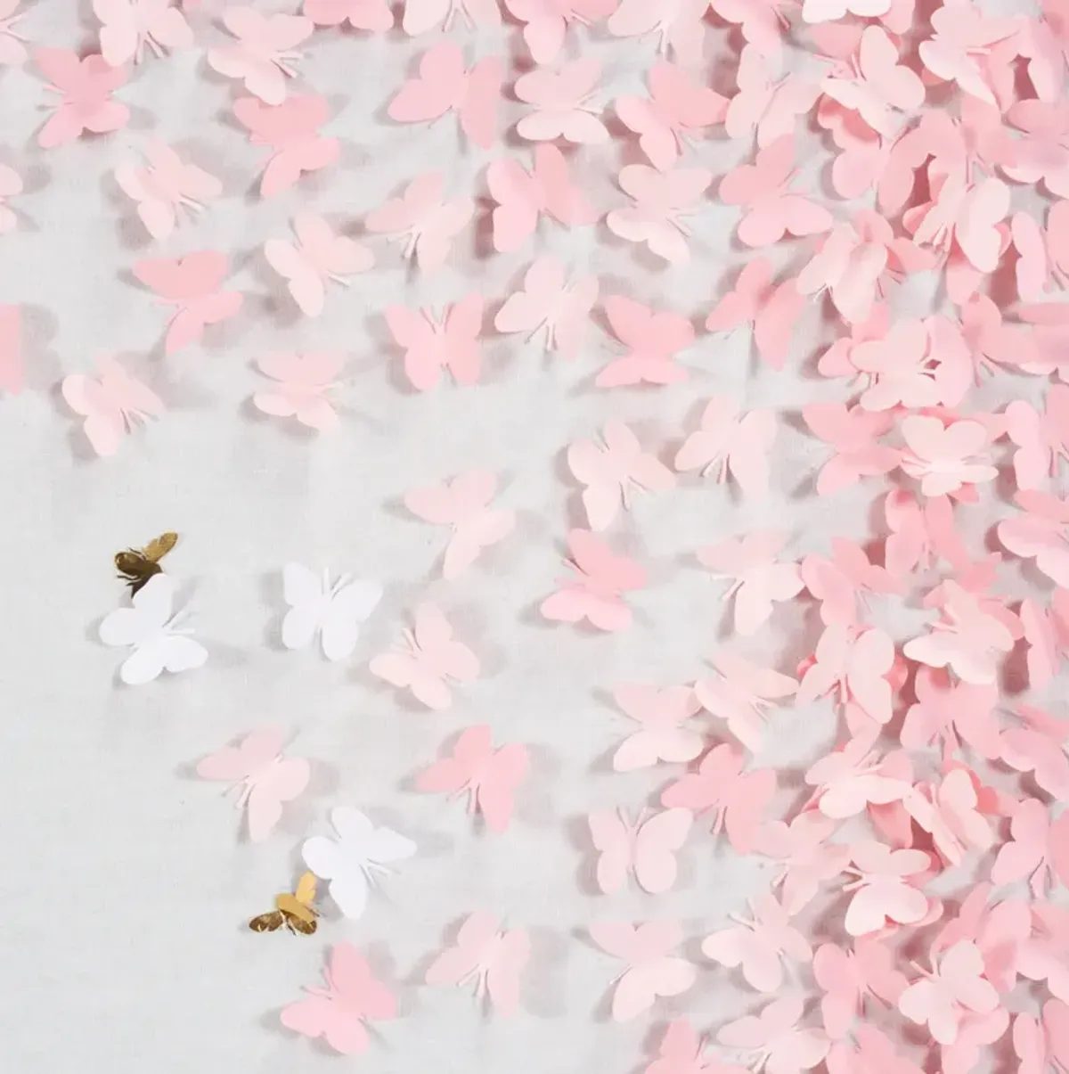 Scattered Butterflies Large - Light Pink