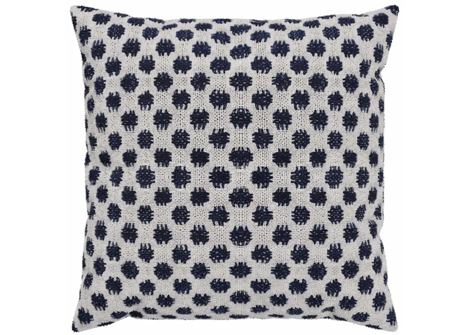 Dobby Navy Dot Linen Pillow