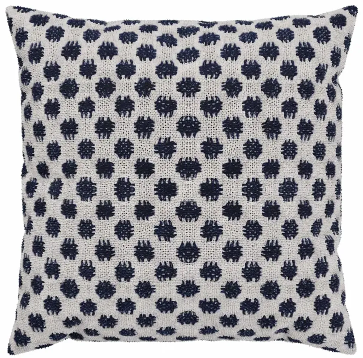 Dobby Navy Dot Linen Pillow