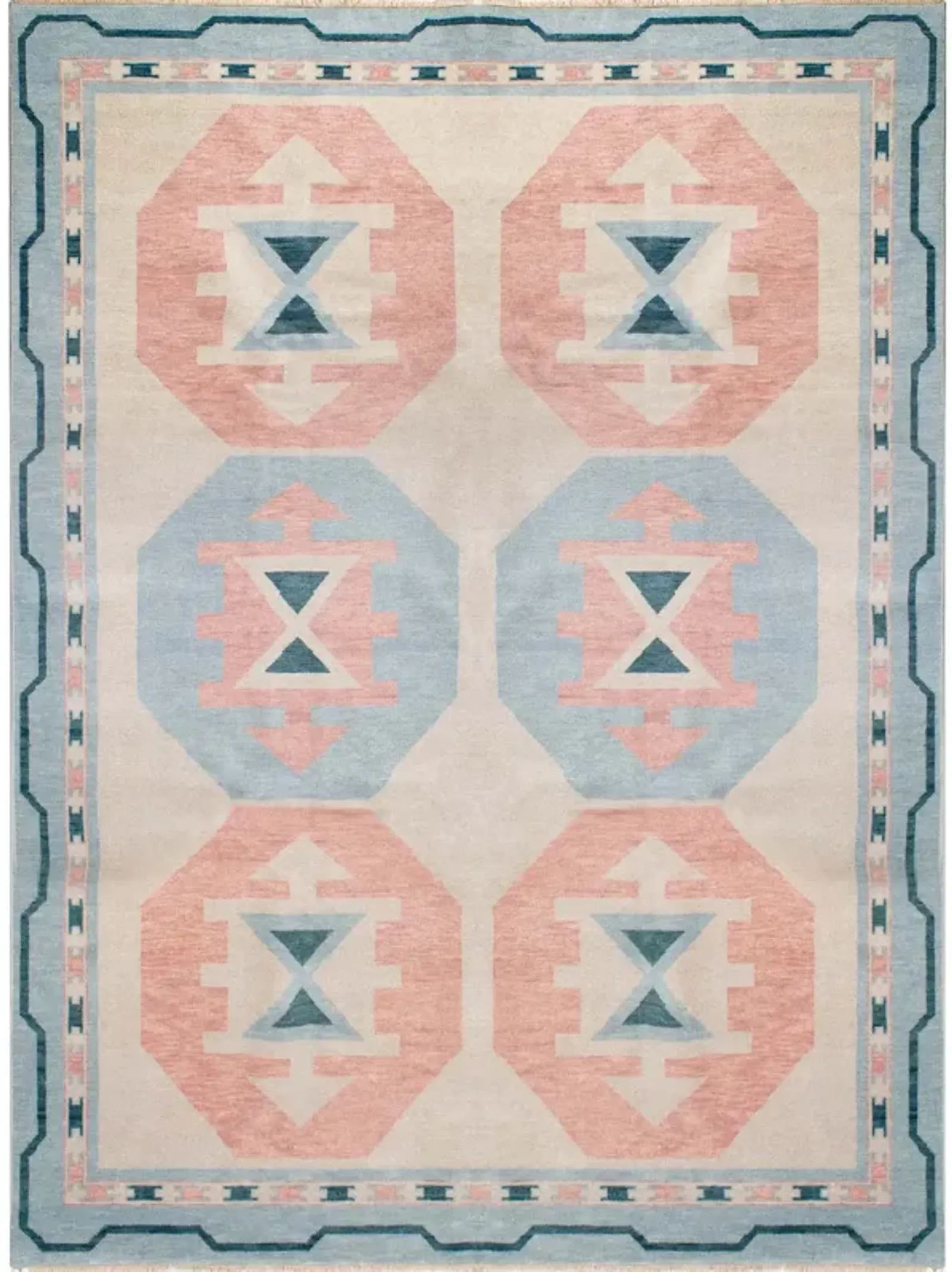 Charleston Pink Turkish Knot Rug