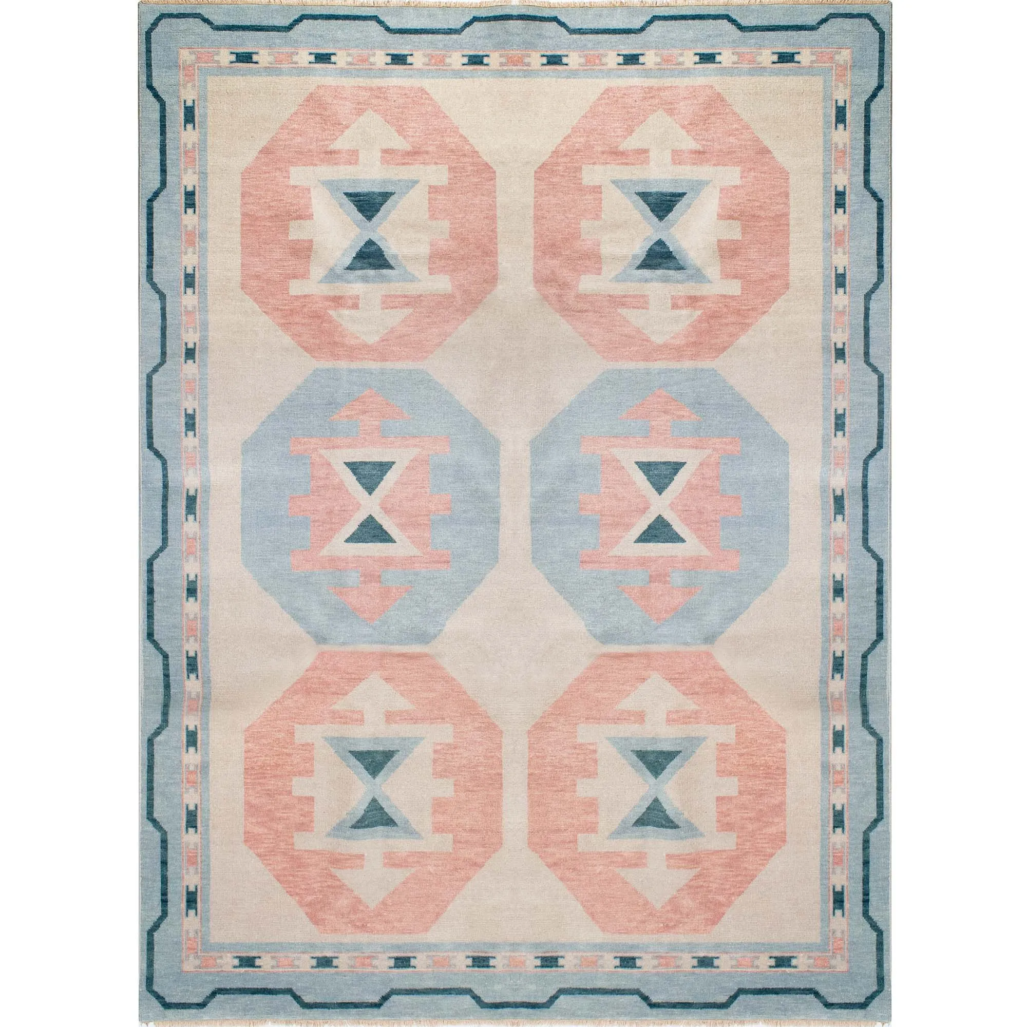 Charleston Pink Turkish Knot Rug