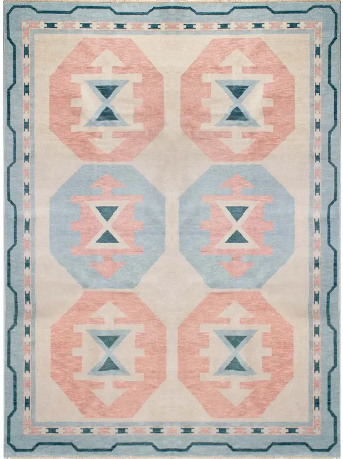 Charleston Pink Turkish Knot Rug