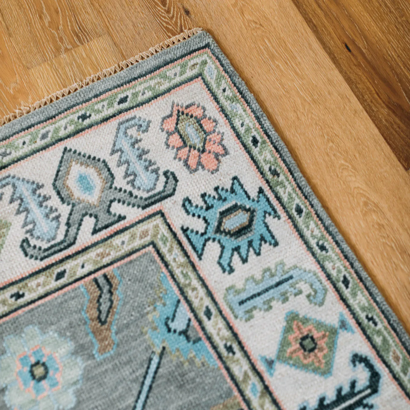 Poppy Pastel Turkish Knot Rug