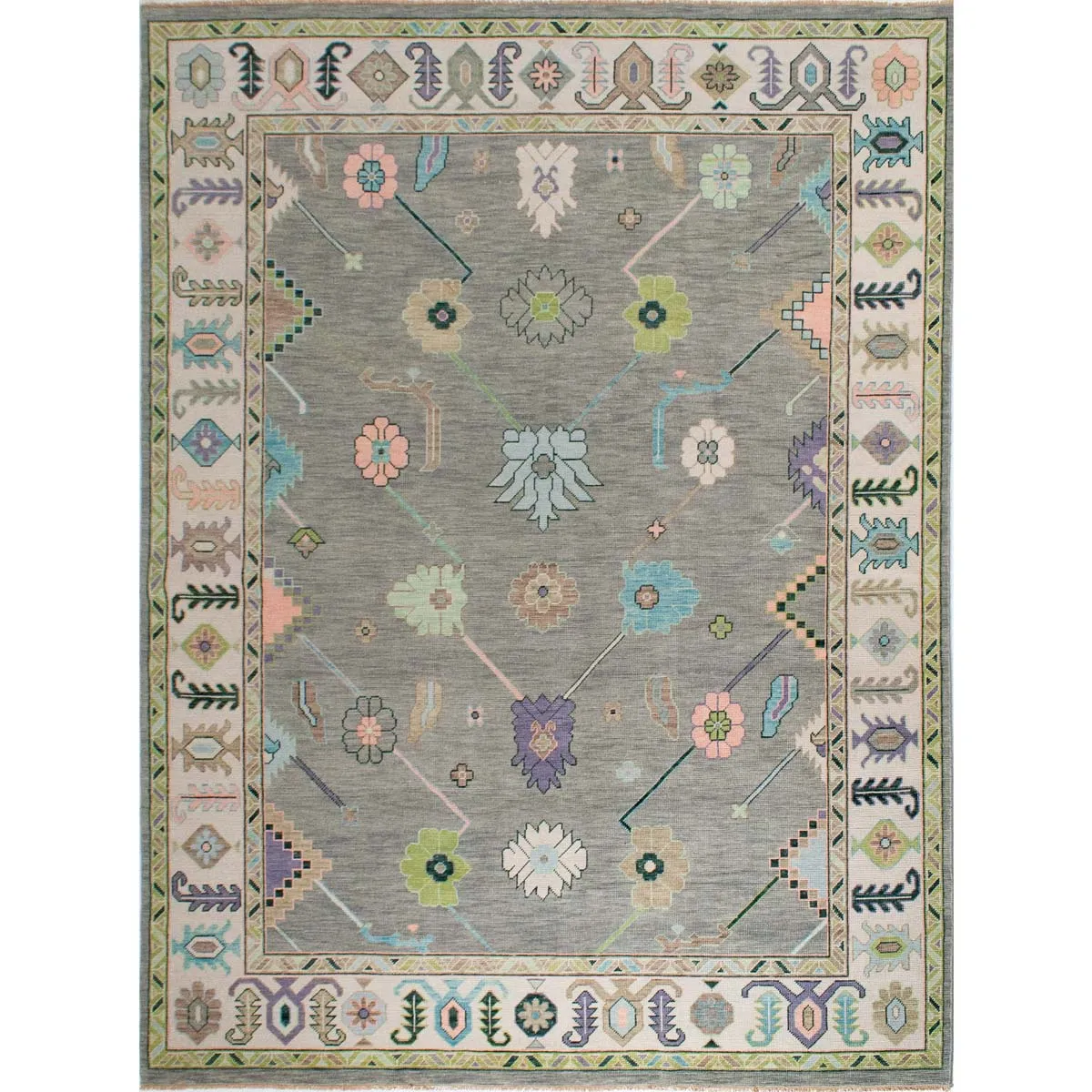 Poppy Pastel Turkish Knot Rug