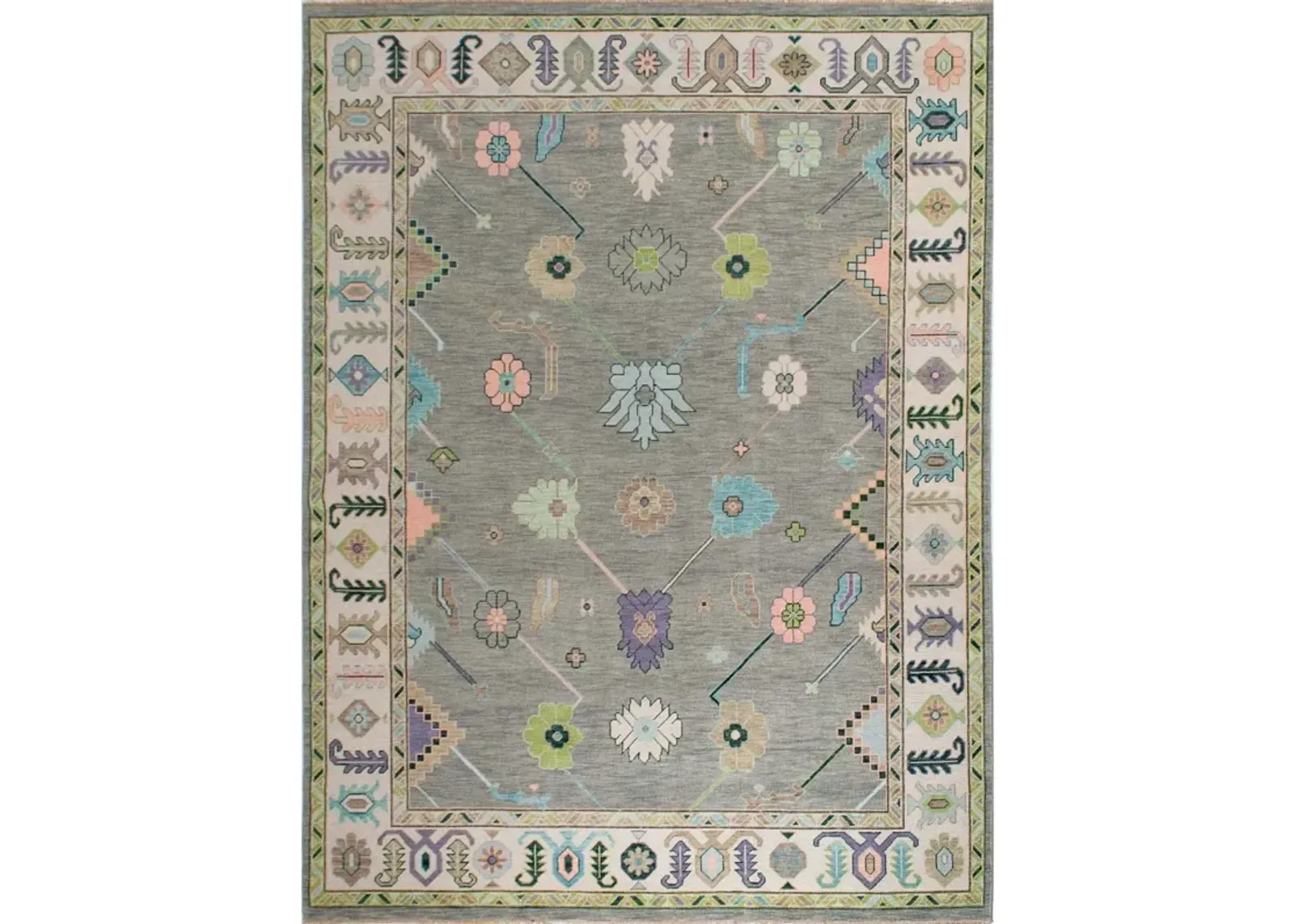 Poppy Pastel Turkish Knot Rug