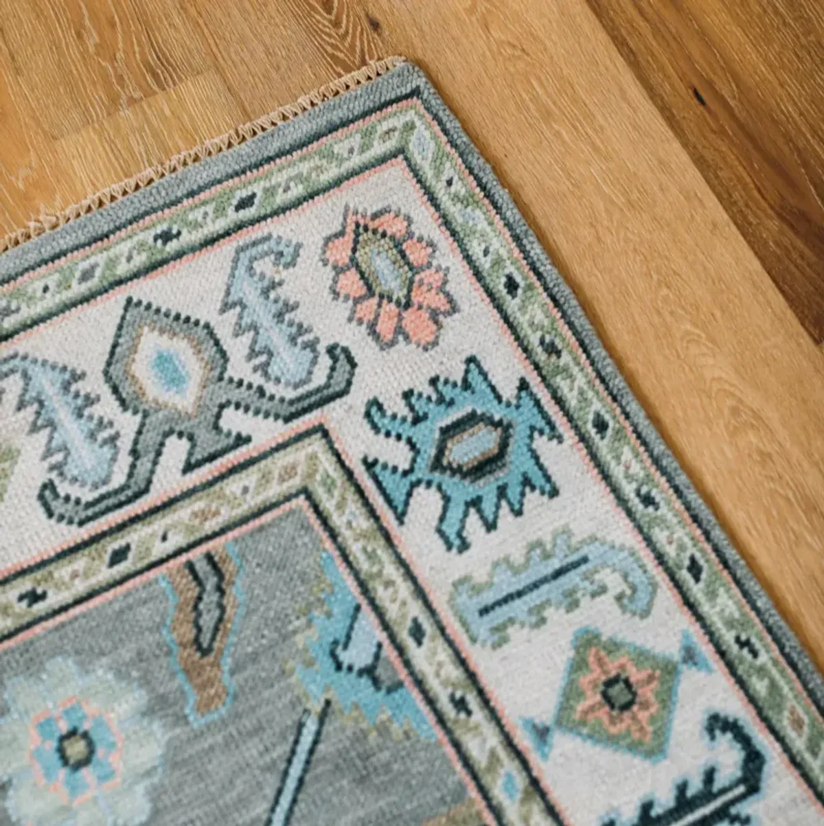 Poppy Pastel Turkish Knot Rug