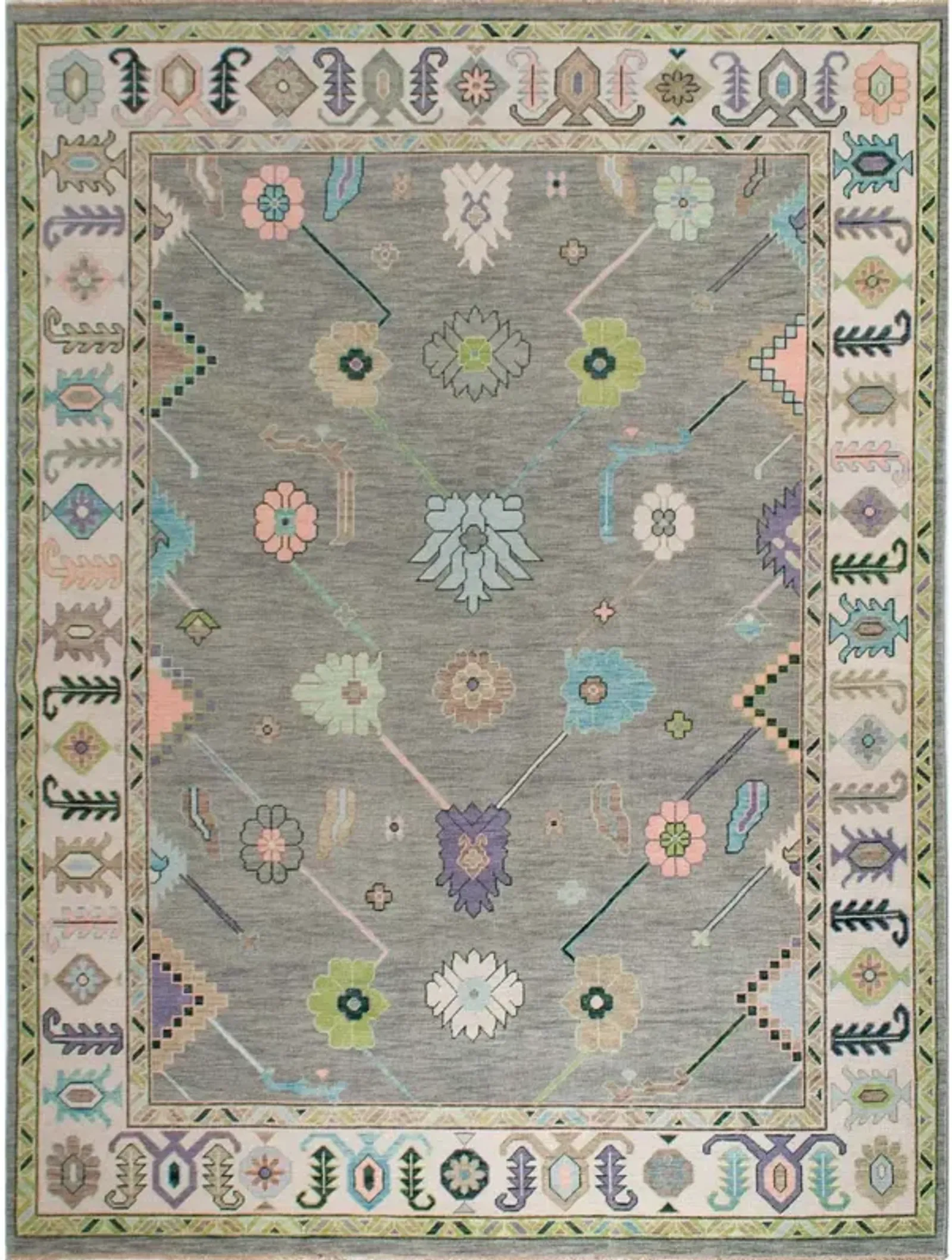 Poppy Pastel Turkish Knot Rug