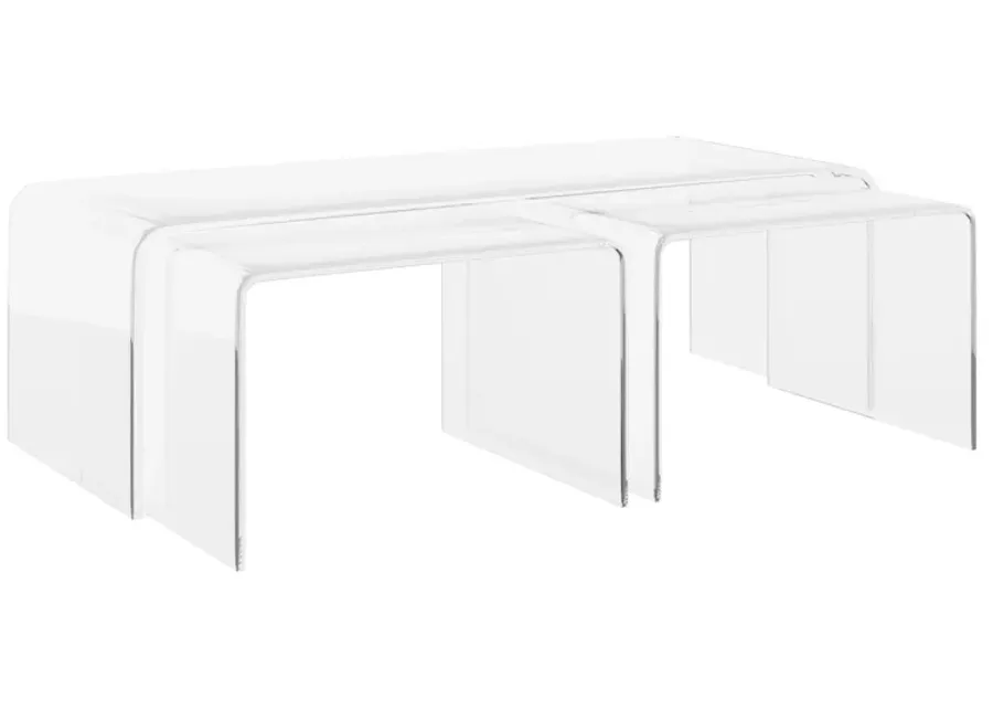 Aria Waterfall Nesting Coffee Table